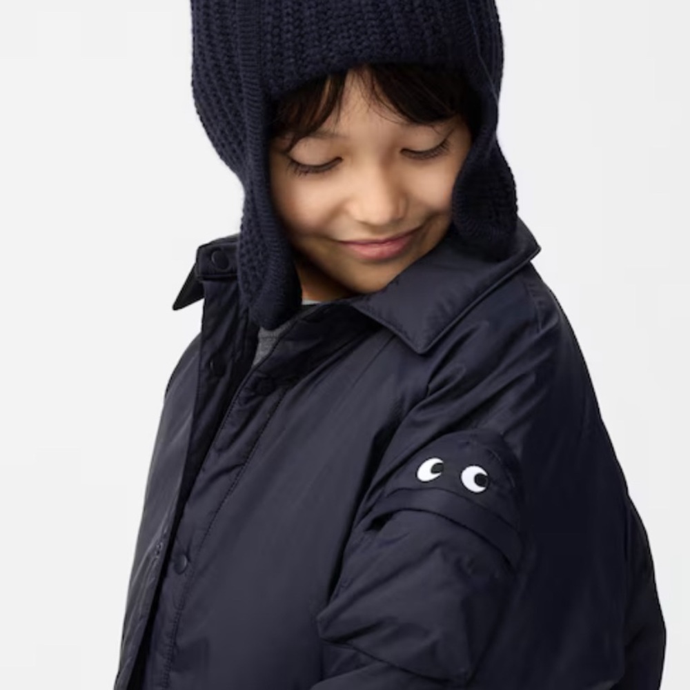 Rare Anya Hindmarch X Uniqlo Kid's Navy Blue Pufftec Jacket Size 130